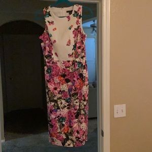 Maggie London floral dress. Size 8. Never worn. Zip up back.